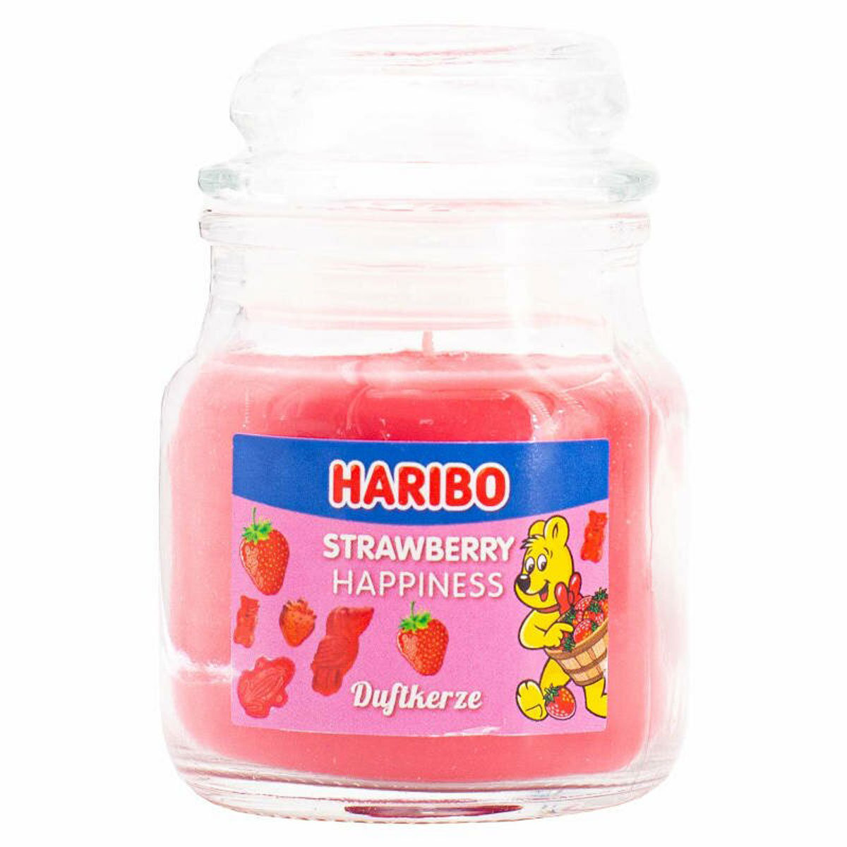 Świeczka zapachowa w szkle Haribo 85 g - Strawberry Happiness