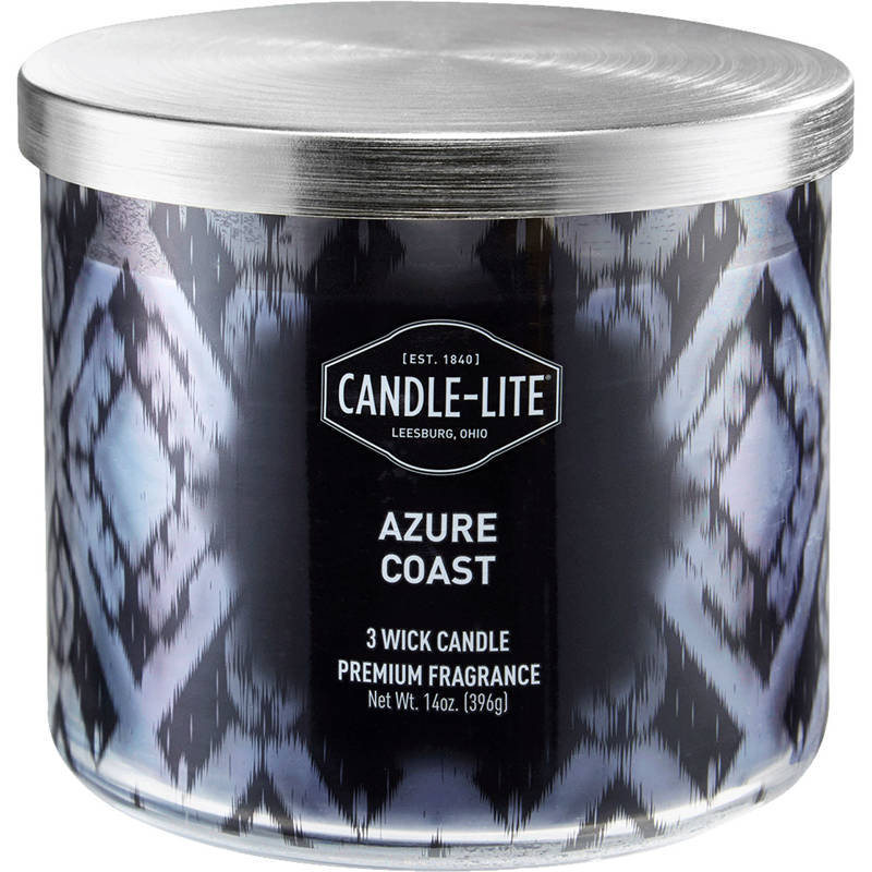 Świeca zapachowa naturalna 3 knoty Azure Coast Candle-lite 396 g