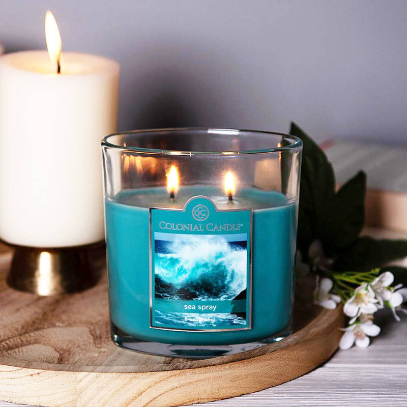 Świeca zapachowa w owalnym szkle 2 knoty Colonial Candle 226 g Morska Bryza