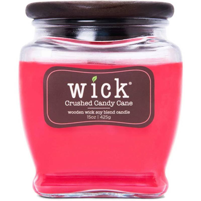 Sojowa świeca zapachowa świąteczna drewniany knot Colonial Candle Wick 425 g - Laska Cukrowa Crushed Candy Cane