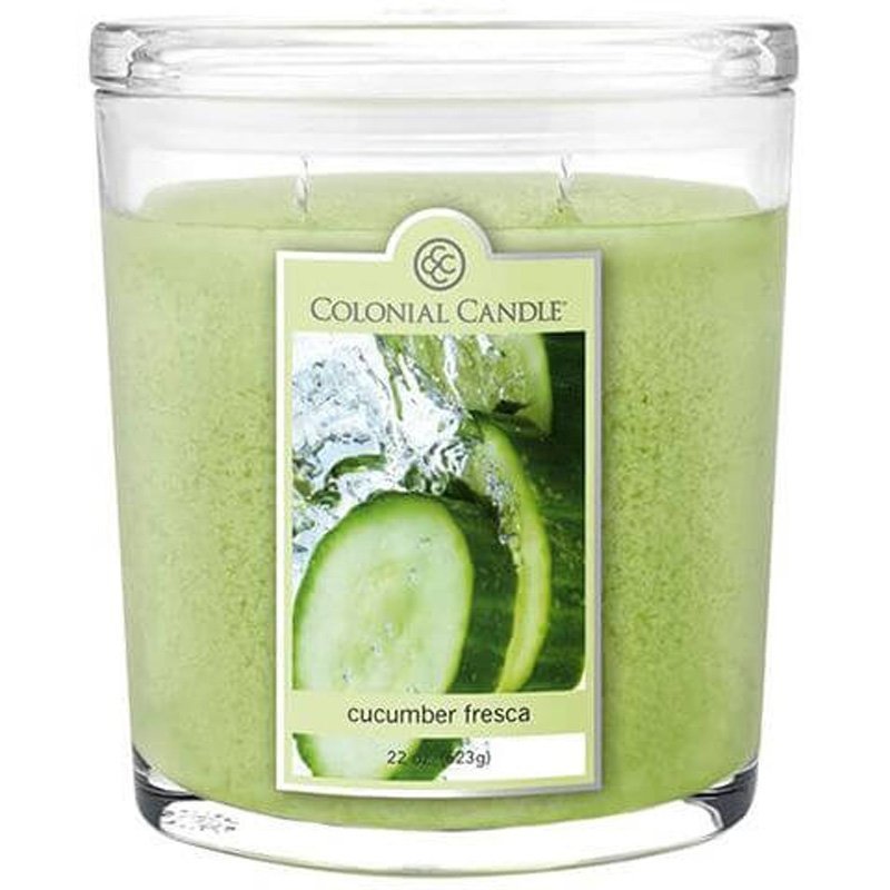 Świeca zapachowa w owalnym szkle duża Colonial Candle 623 g Ogórek