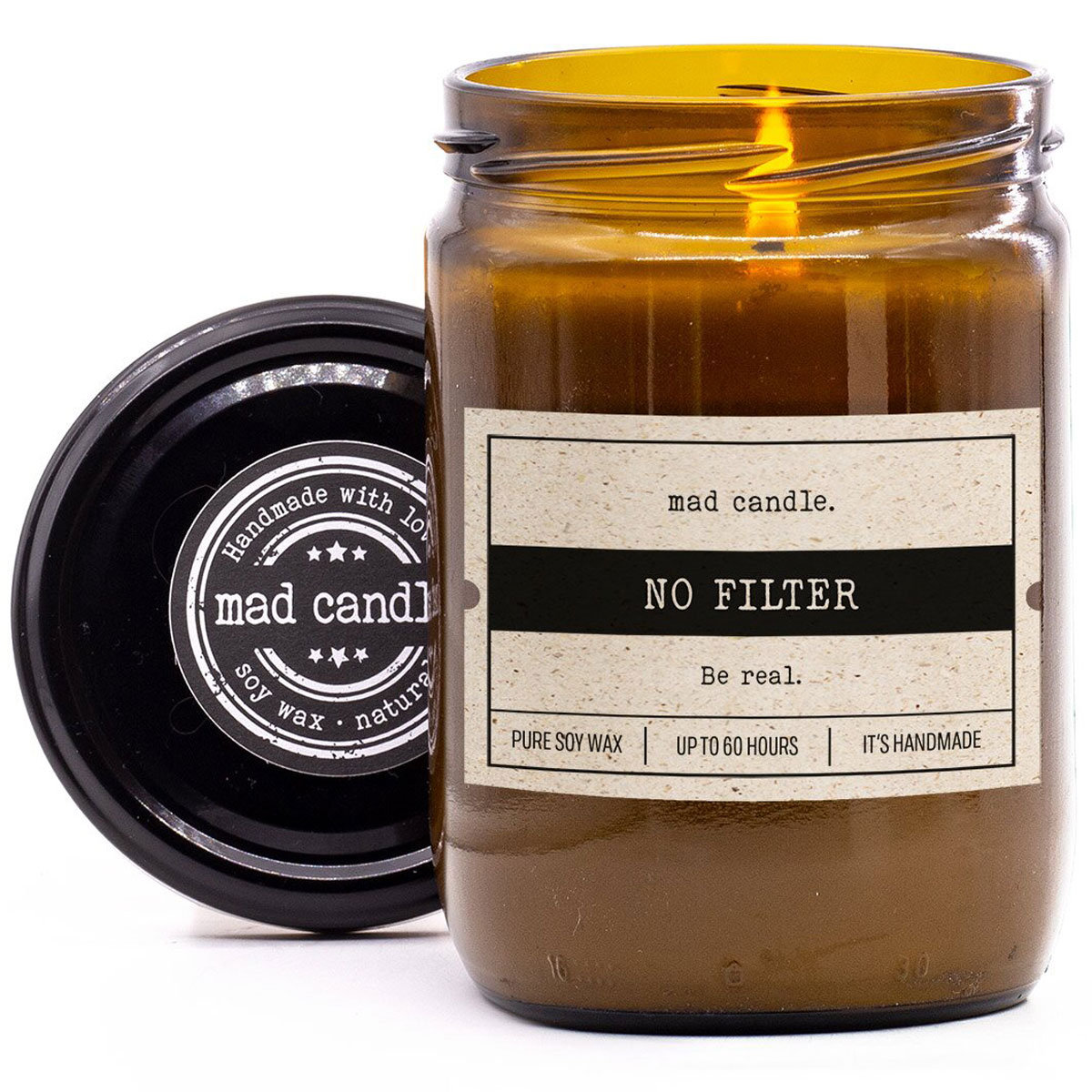 Sojowa świeca zapachowa na prezent Mad Candle 360 g No Filter