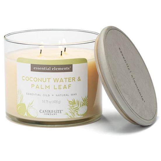 Świeca zapachowa z olejkami eterycznymi 3 knoty Coconut Water Palm Leaf Candle-lite 418 g