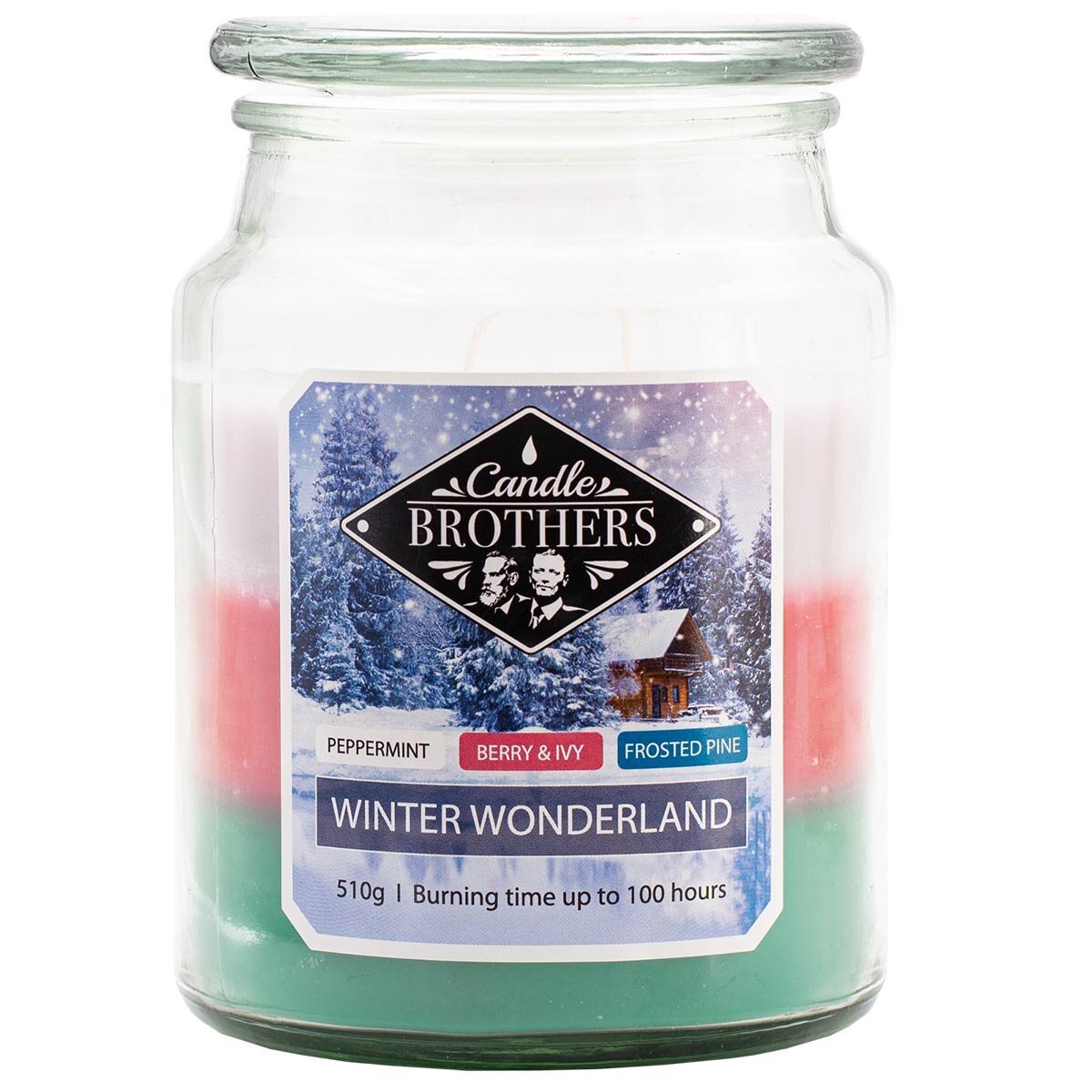 Zimowa świeca zapachowa 3w1 duża w szkle Candle Brothers 510 g - Winter Wonderland