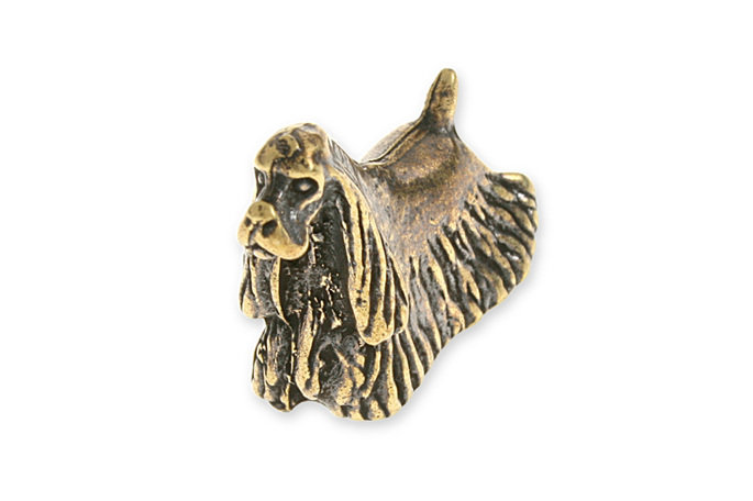 Mała Urocza Figurka Psa Spaniela Mosiądz