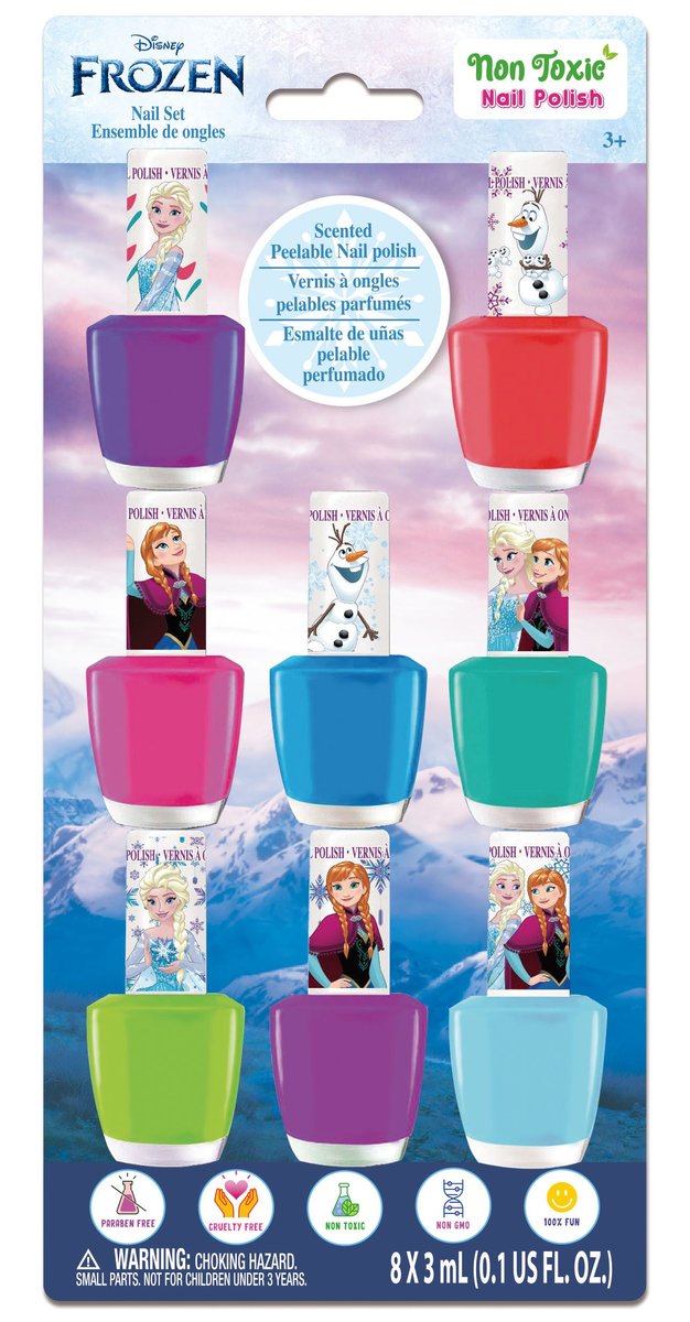 Disney Kraina Lodu Duży Zestaw 8 Lakierów Do Malowania Paznokci Na Prezent