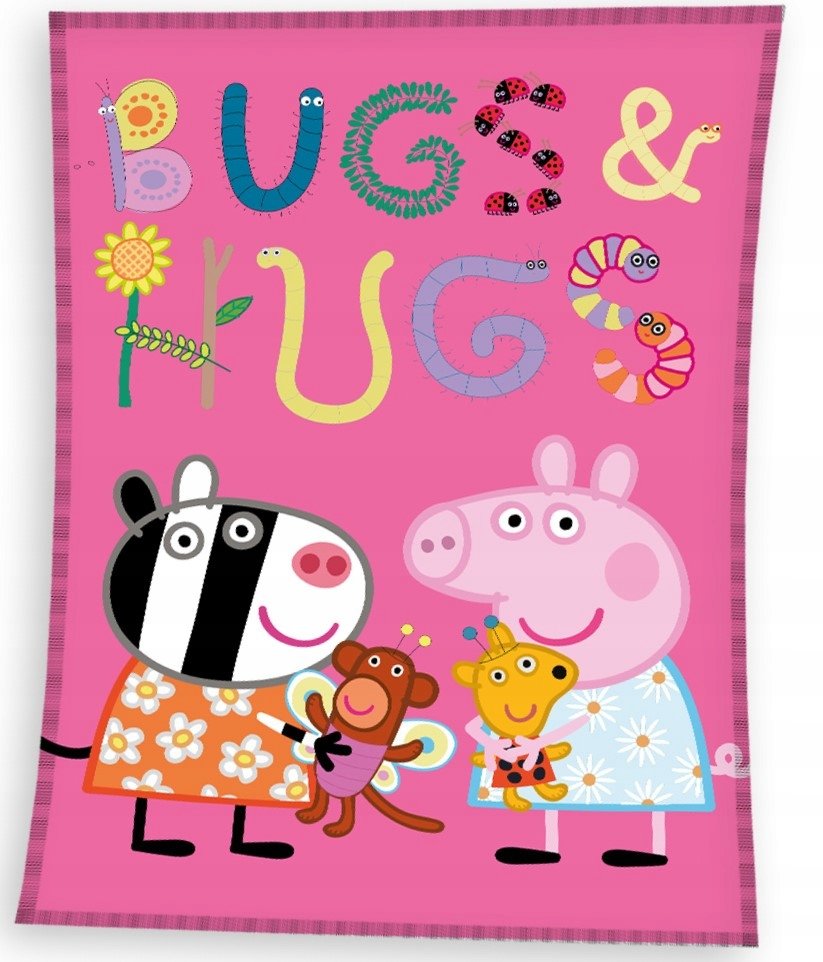 kocyk koc welur welurowy puchaty ŚWINKA PEPPA PIG George 110X140