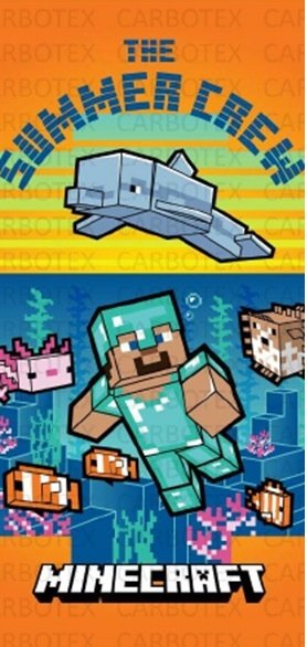 Carbotex, Ręcznik kąpielowy 70x140cm, bawełna, Minecraft