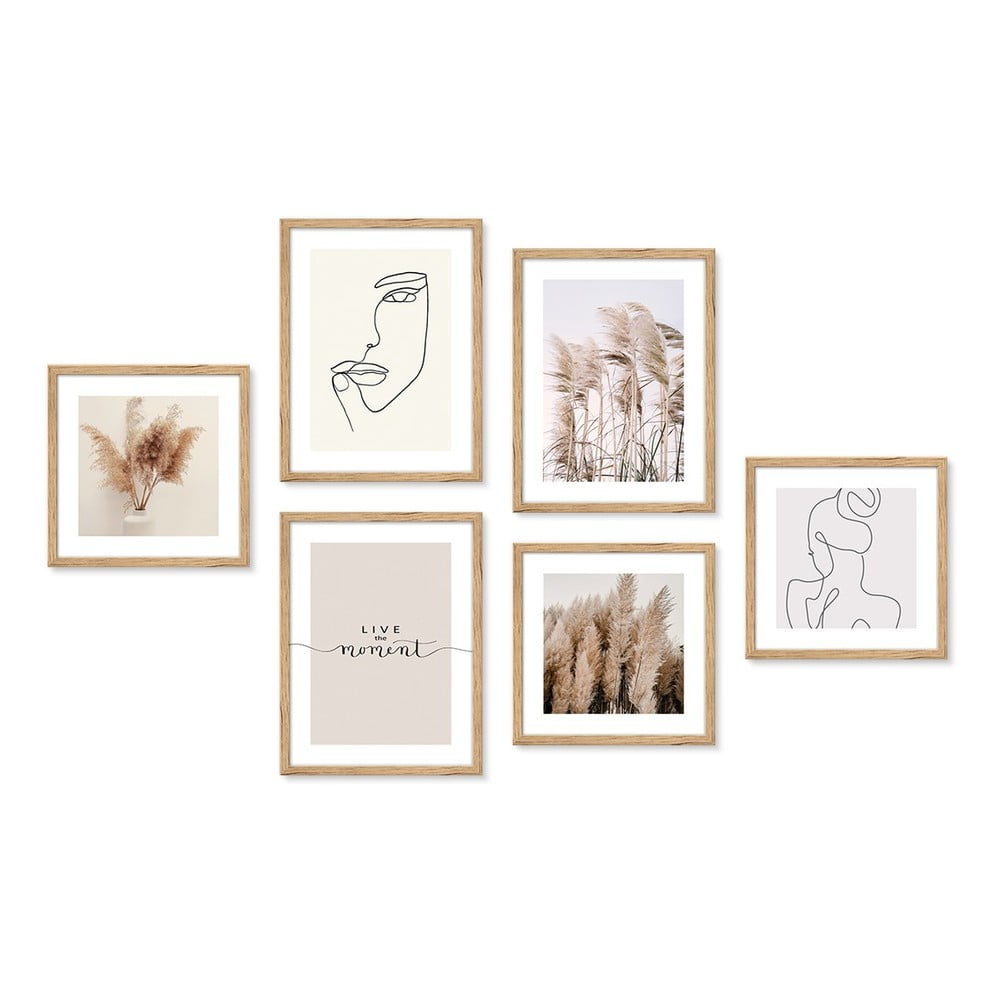 Plakaty z ramą zestaw 6 szt. 32x32 cm