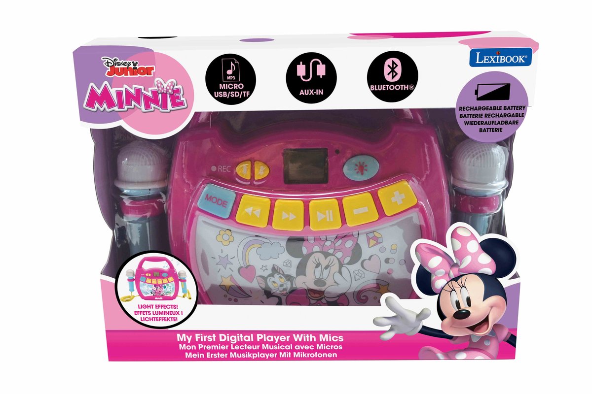 Lexibook, Głośnik Bluetooth Myszka Minnie Z Dwoma Mikrofonami, Efektami Świetlnymi Oraz Akumulatorem W Zestawi