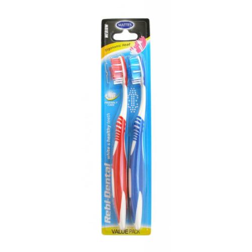 Mattes Rebi Dental Szczoteczka do zębów średnia M56 medium, 2szt.