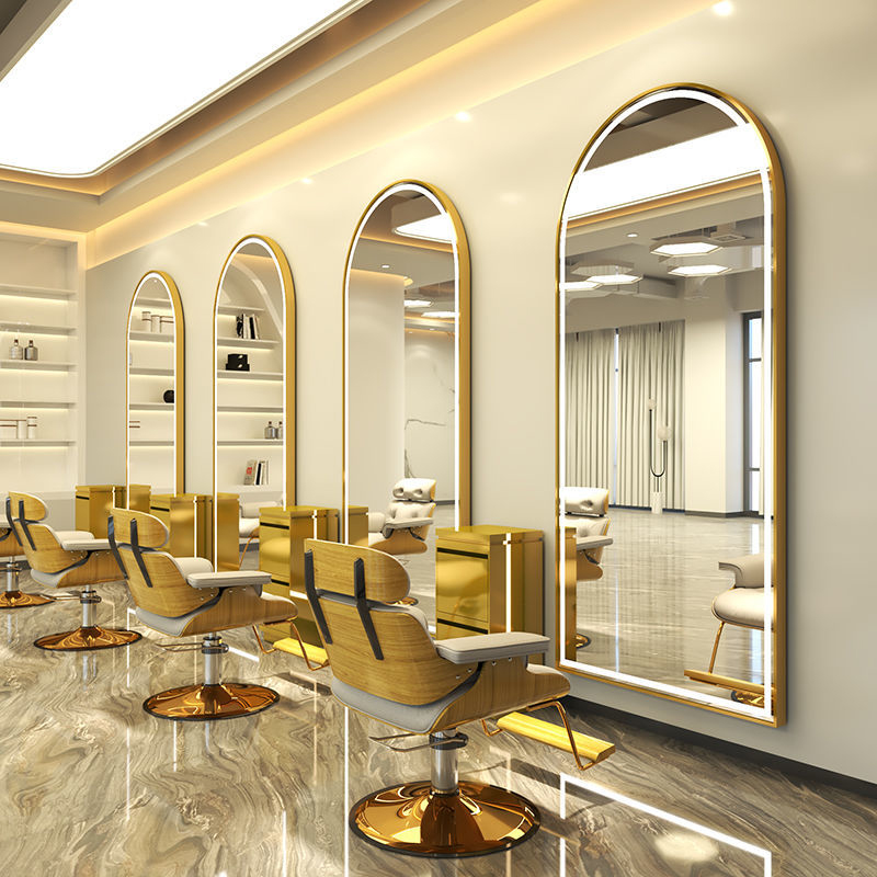 Konsola konsoleta fryzjerska barberska kosmetyczna lustro LED rama aluminiowa 170x70 STD