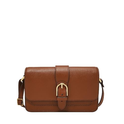 Fossil Torebka Damska Zoey, Mała Brązowa Skórzana Torebka Crossbody, L : 19.7 cm, w : 3.8 cm, H : 11.4 cm, Zb1937200