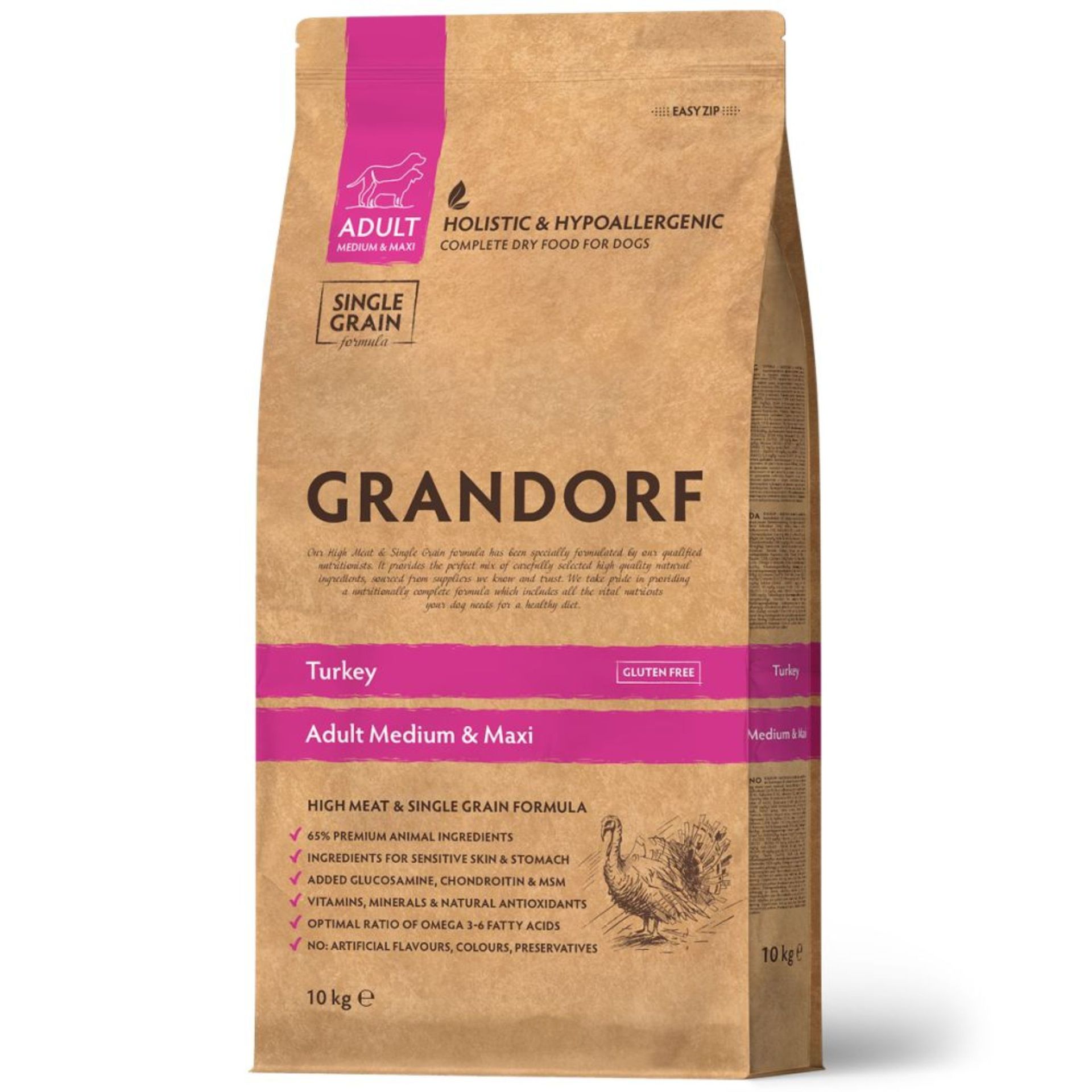 GRANDORF Medium & Maxi Breeds Karma sucha dorosłych psów małych ras Indyk 10kg
