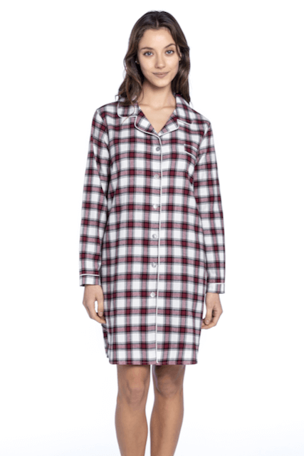 Flanelowa koszula damska VERONICA Bordowy L