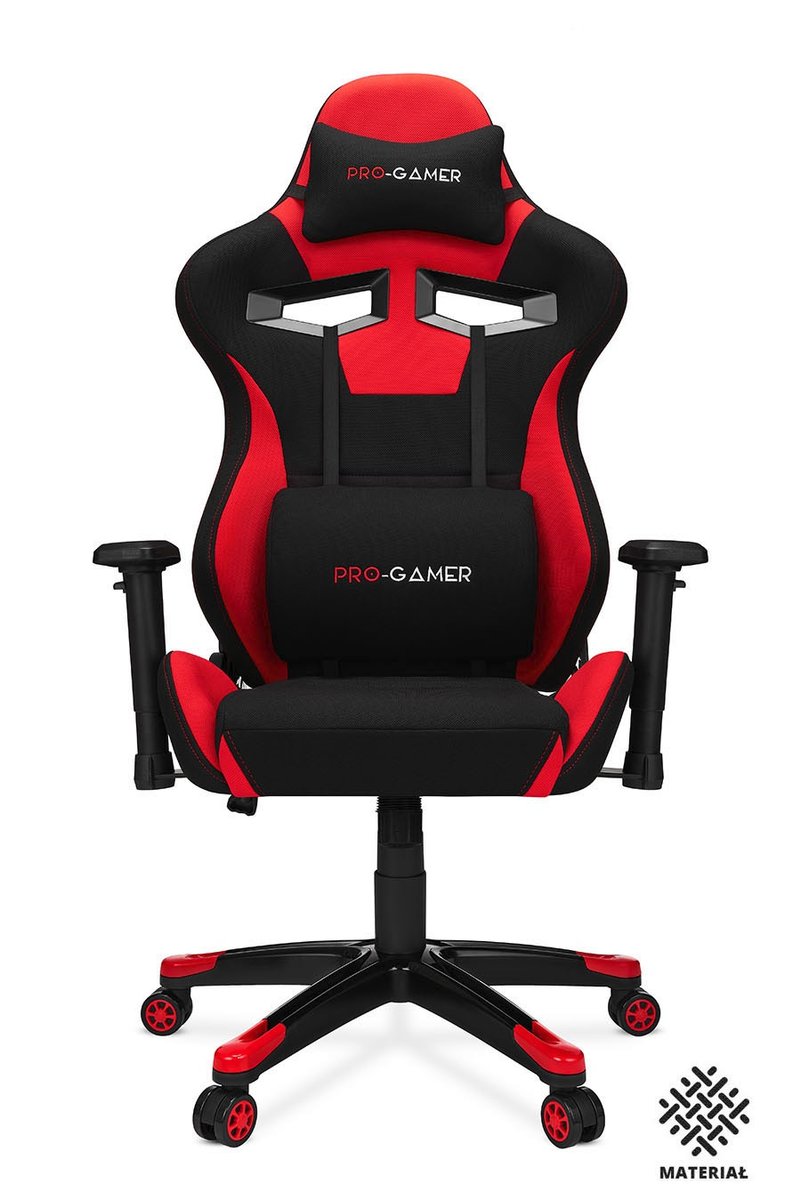 Fotel gamingowy PRO-GAMER Aguri, czarno-czerwony, 136x70x71 cm
