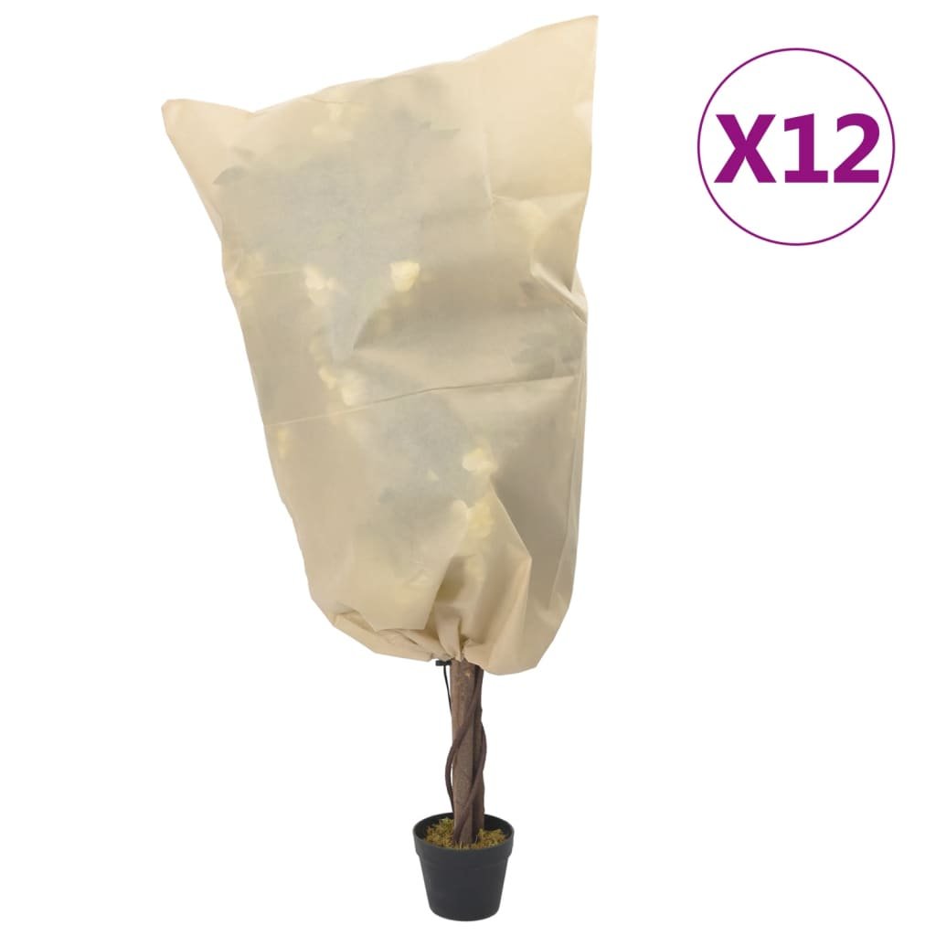 vidaXL Kaptury na rośliny, ze ściągaczami, 12 szt., 70 g/m², 0,8x0,8 m