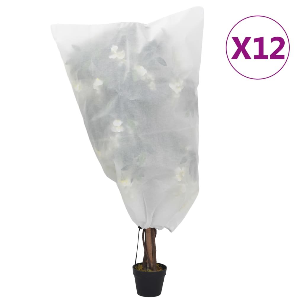 vidaXL Kaptury na rośliny, ze ściągaczami, 12 szt., 70 g/m², 0,8x1,2 m