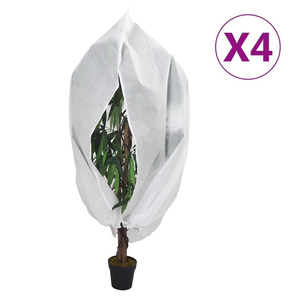 vidaXL Kaptury ochronne na rośliny, suwak, 4 szt., 70 g/m², 1x1,55 m