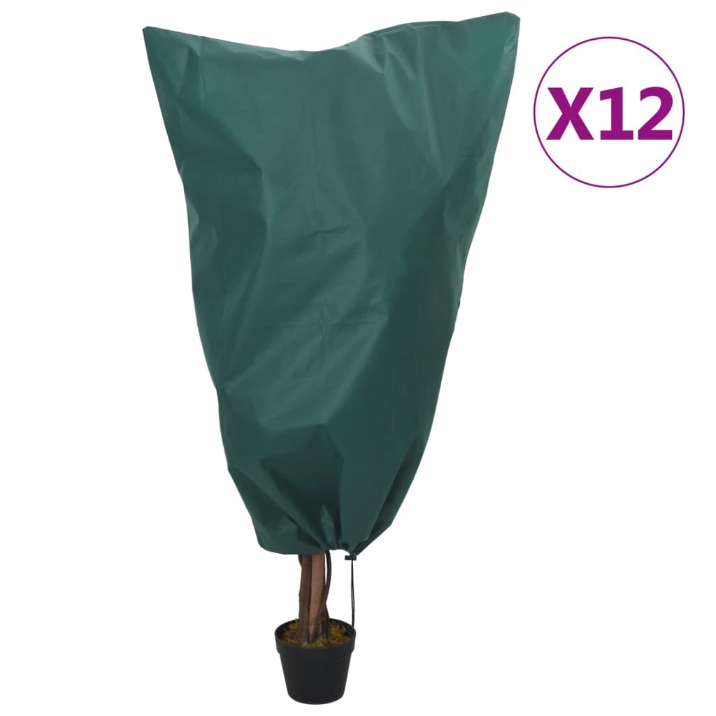 vidaXL Kaptury na rośliny, ze ściągaczami, 12 szt., 70 g/m², 0,8x1 m