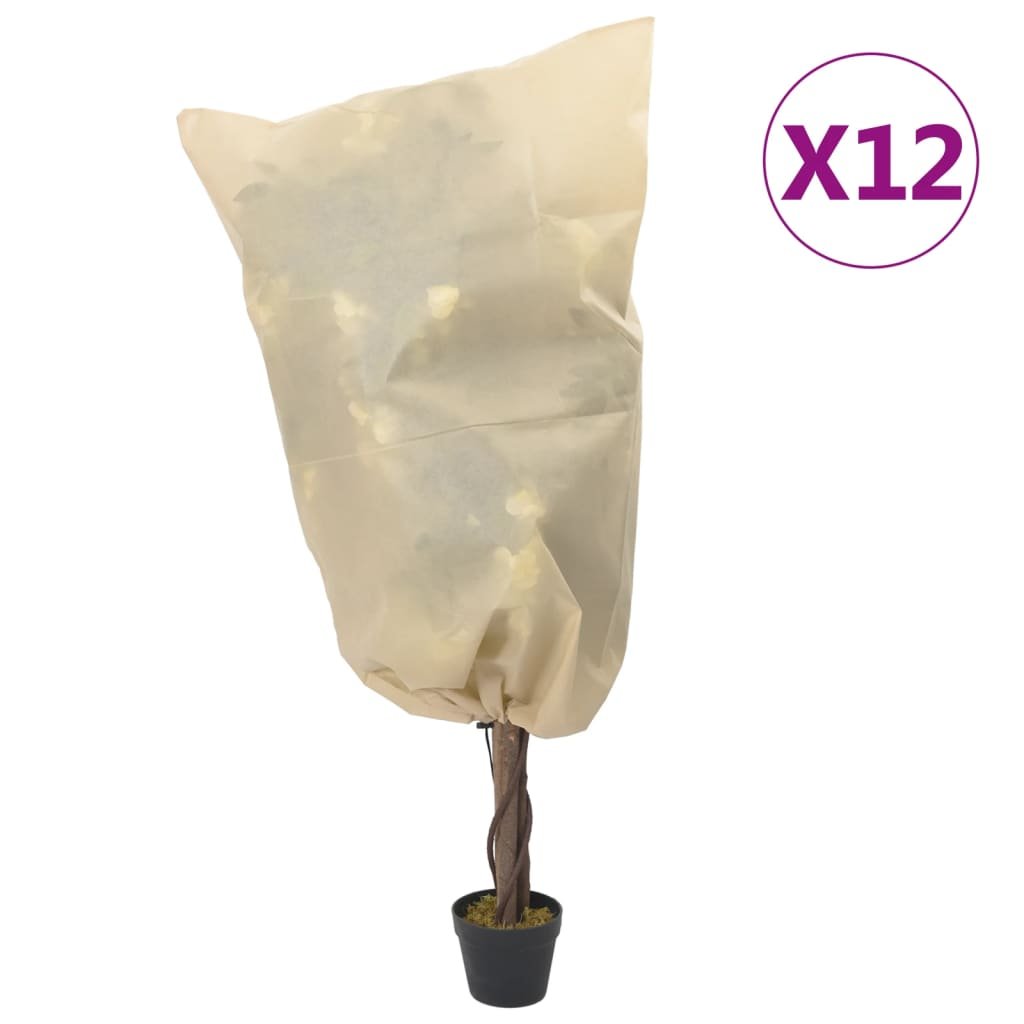 vidaXL Kaptury na rośliny, ze ściągaczami, 12 szt., 70 g/m², 0,8x1,2 m