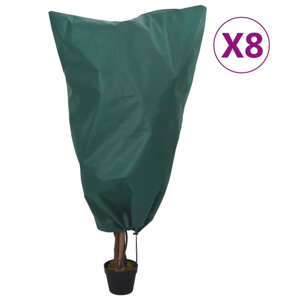 vidaXL Kaptury na rośliny, ze ściągaczami, 8 szt., 70 g/m², 0,8x1 m