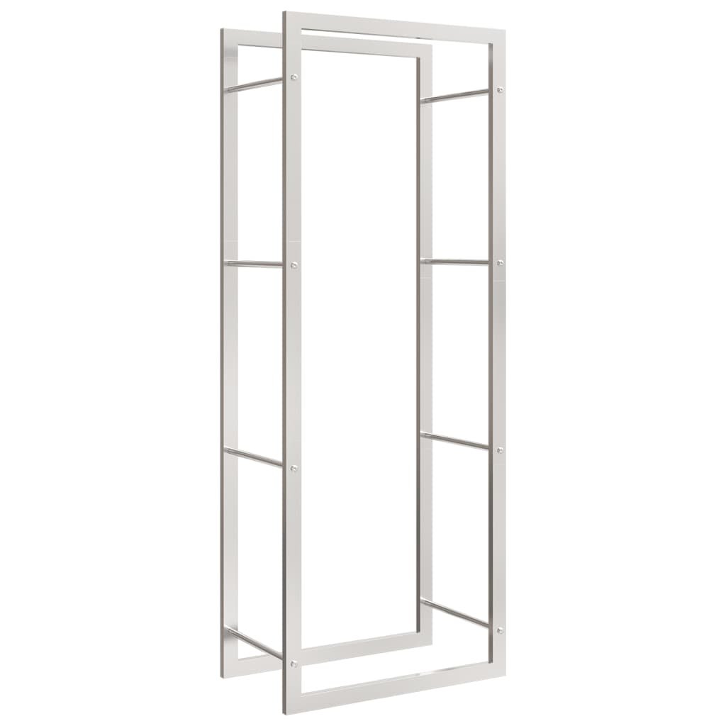 vidaXL Stojak na drewno opałowe, 50x28x132 cm, stal nierdzewna