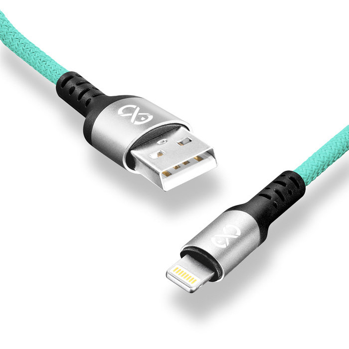 Kabel USB - Lightning eXc BRAID 1.2m, miętowy