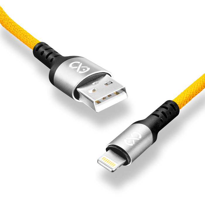 Kabel USB - Lightning eXc BRAID 1.2m, żółty