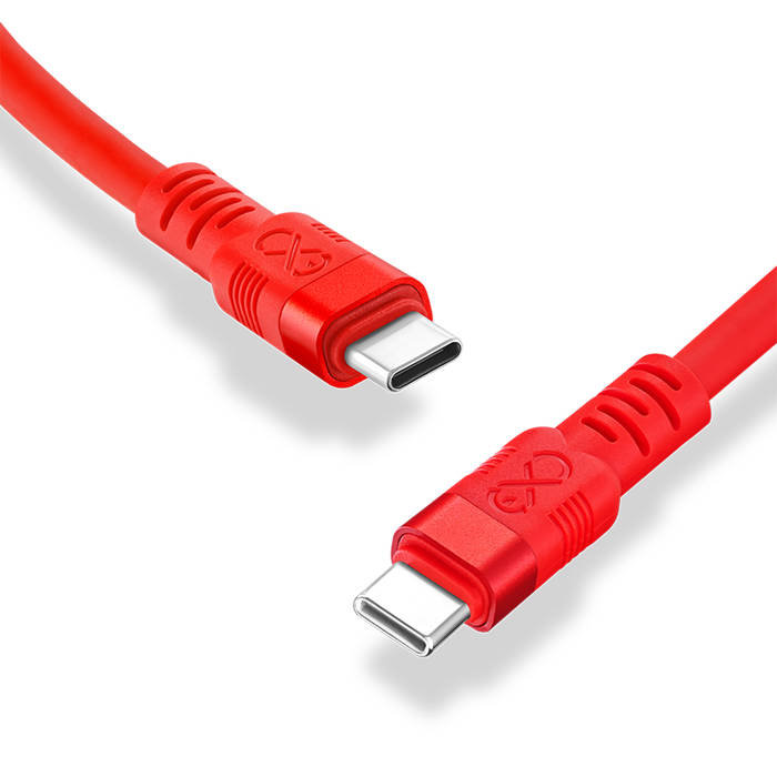 Kabel USBC-USBC eXc WHIPPY Pro 0.9m krwista czerwień