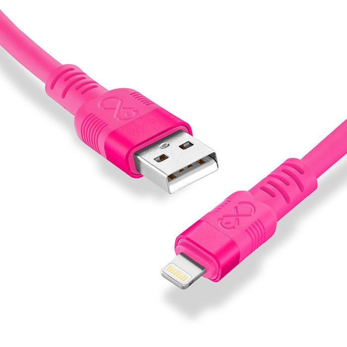 Kabel USBA-Lightning eXc WHIPPY Pro 0.9m cukierkowy róż