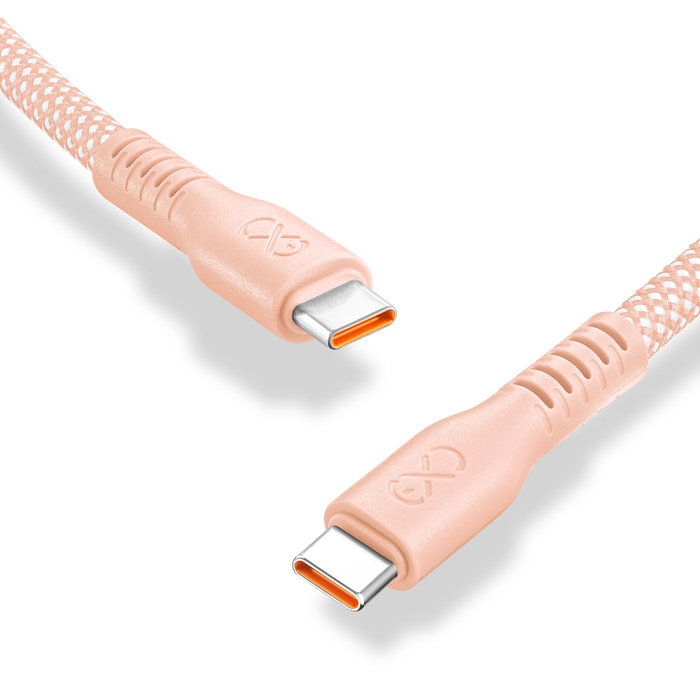 Kabel USBC-USBC eXc IMMORTAL,0.9m,brzoskwiniowy