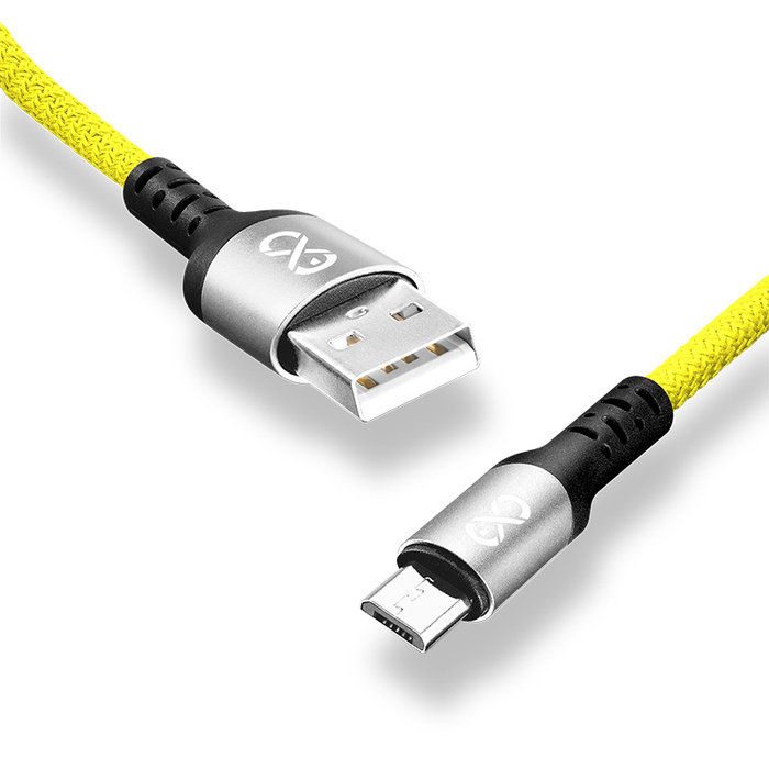 Kabel USB - micro USB eXc BRAID 1.2m, neonowy żółty