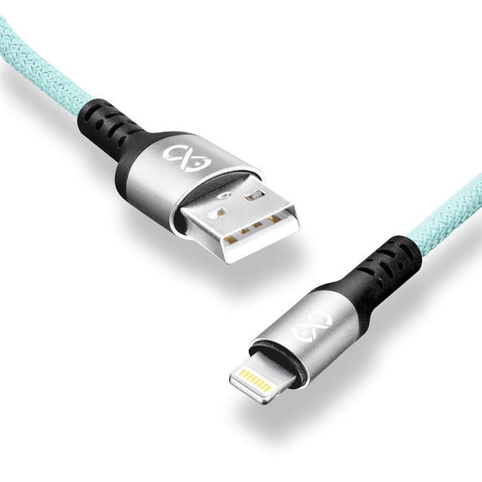 Kabel USB - Lightning eXc BRAID 1.2m, jasny niebieski