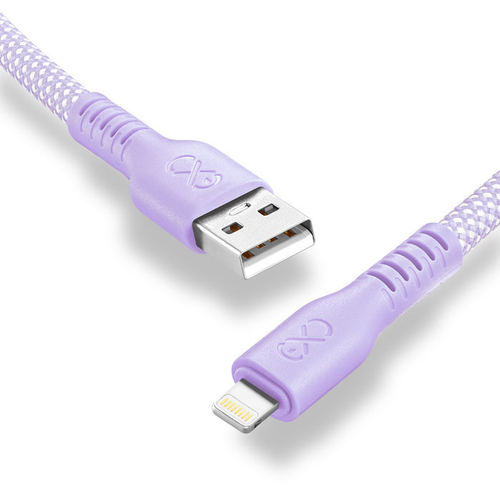 Kabel USBA-Lightning eXc IMMORTAL,2.0m, liliowy