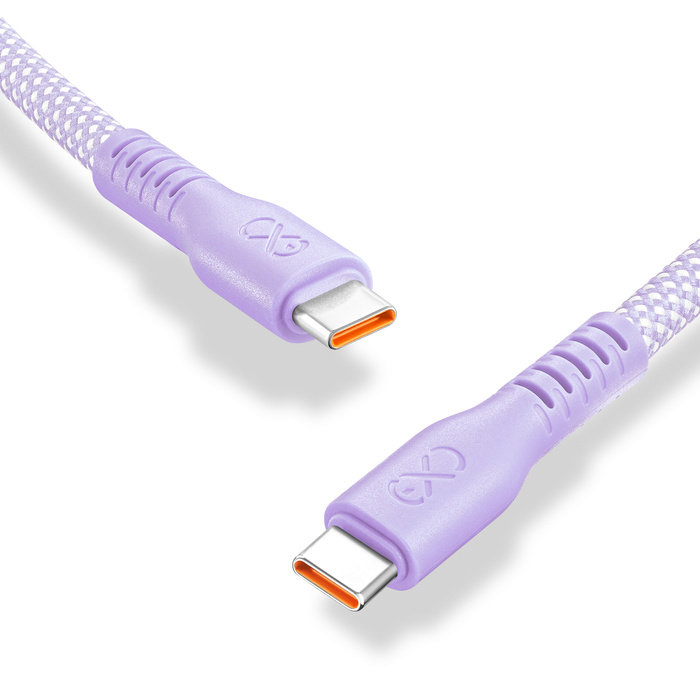 Kabel USBC-USBC eXc IMMORTAL,0.9m,liliowy