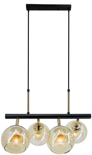 Piran lampa wisząca 4xE27 czarna/złota 2208/4 BL TR
