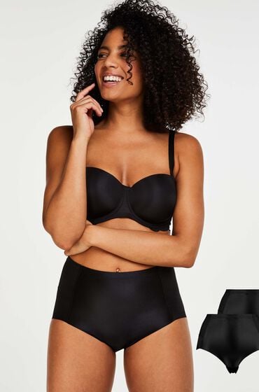 Hunkemöller 2 pary wyszczuplających majtek Czarny