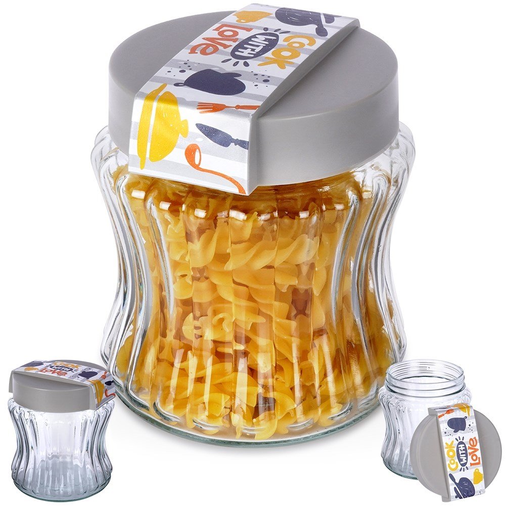 Pojemnik Kuchenny Na Produkty Sypkie Kawę Cukier Makaron Szklany 900 Ml