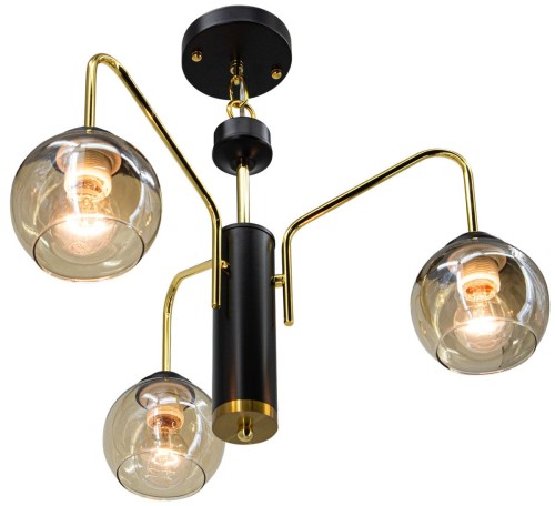 Alice lampa wisząca 3xE27 czarna/złota 6303/3 TR BL