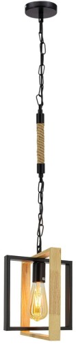 Marco lampa wisząca 1xE27 czarna/jasne drewno 6300/1 BL JD