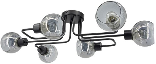 Tango lampa sufitowa 6xE27 czarna/przydymiona 3040/6 BL