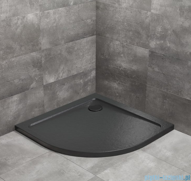 Radaway Doros A Stone brodzik półokrągły 90x90cm czarny SDRA9090-01-54S