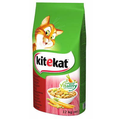 Karma dla kota KITEKAT Natural Vitality Wołowina i warzywa, 12 kg .
