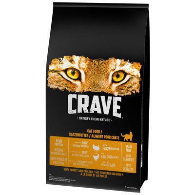 15% taniej! Crave: Adult, karma sucha dla kota, 7 kg + Crave, tuńczyk w sosie, 4 x 85 g - Indyk i kurczak