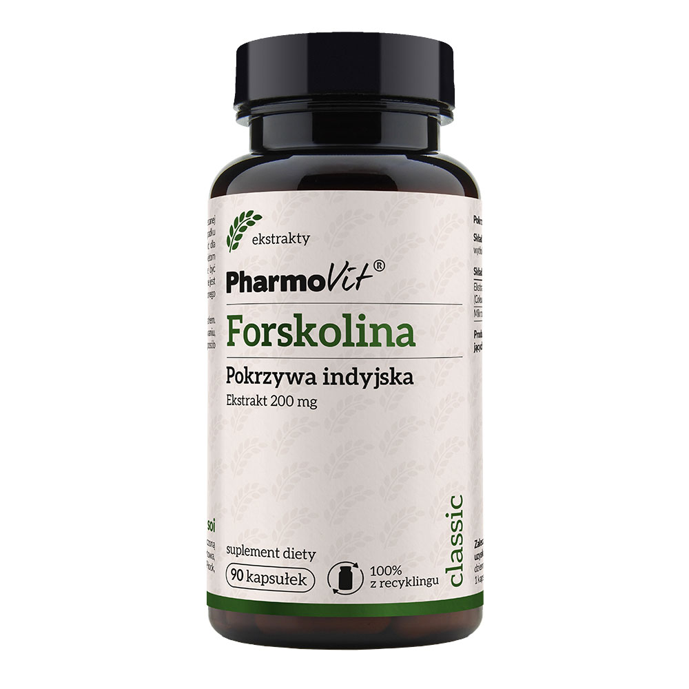 Pharmovit Pokrzywa indyjska Forskolina ekstrakt 200mg 90 kapsułek PharmoVit