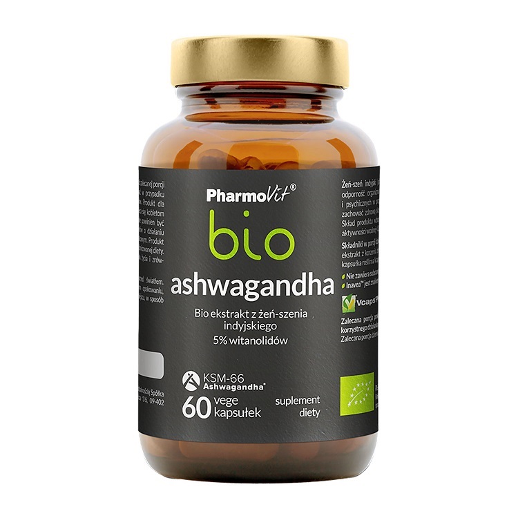 ASHWAGANDHA EKSTRAKT BIO 60 KAPSUŁEK 33 g - PHARMOVIT