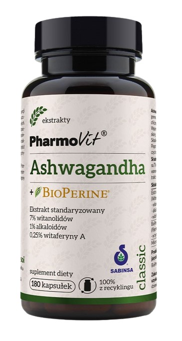 PharmoVit, Ashwaganda Bioperine pamięć i koncentracja, 180 kaps.