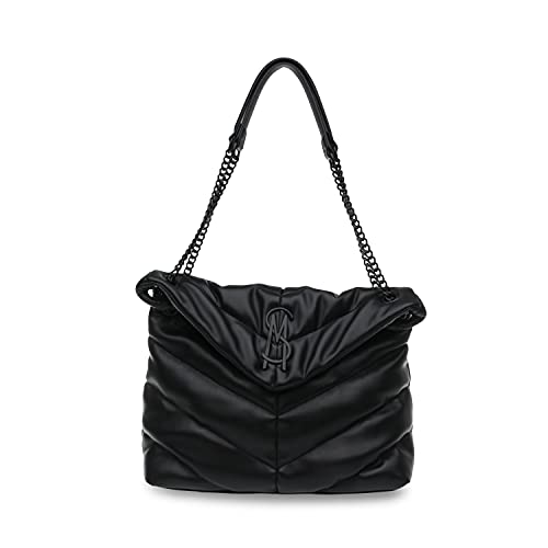 Steve Madden Damska torba na ramię Britta Chevron Quilt, czarna, rozmiar uniwersalny