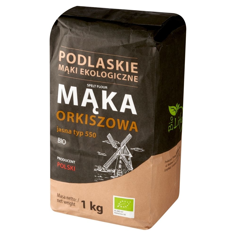 Podlaskie Mąki Ekologiczne Mąka orkiszowa Jasna Bio 1 kg